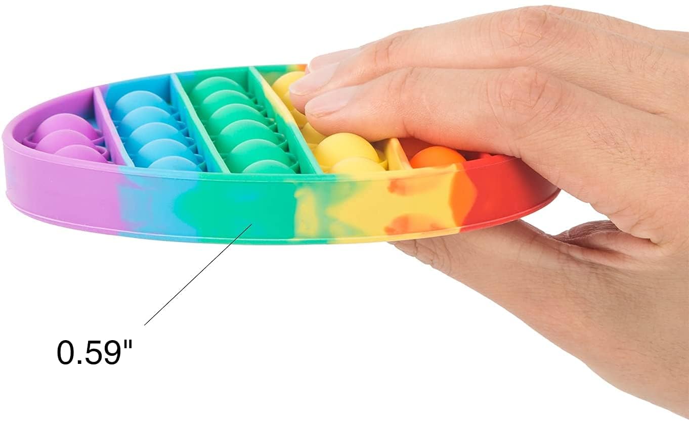 Toyshine Pack of 4- Circle, Square, Octagon and Curve Square - Fidget Popping Sounds Toy, BPA Free Silicone, Push Bubbles Toy for Autism Stress Reliever, Sensory Toy Pop It Toys