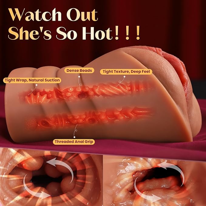 Realistic Pocket Pussy for Men with Two Texture Fleshy Channels | Light Sex Doll