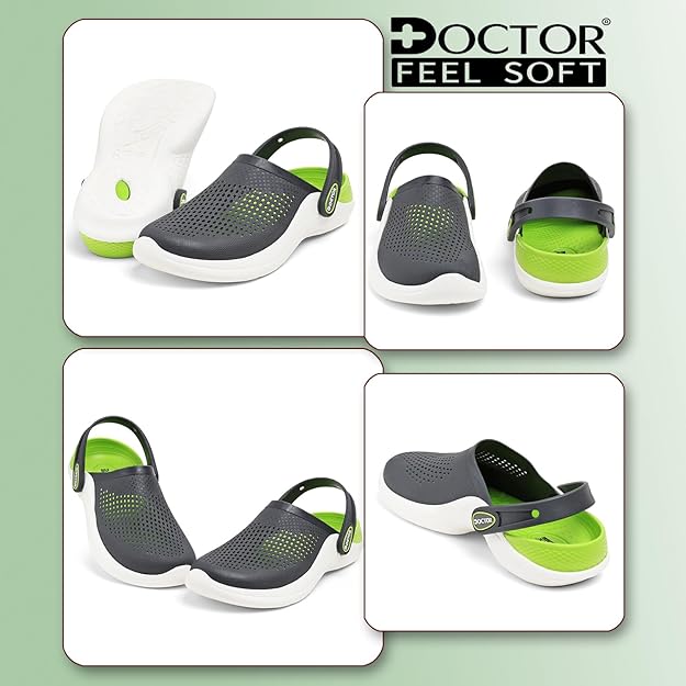 Men EVA Clogs with Adjustable Back Strap | Lightweight Cushioned Footbed | Anti-Slip Sole | Everyday Wear Indoor & Outdoor Sandals for Men