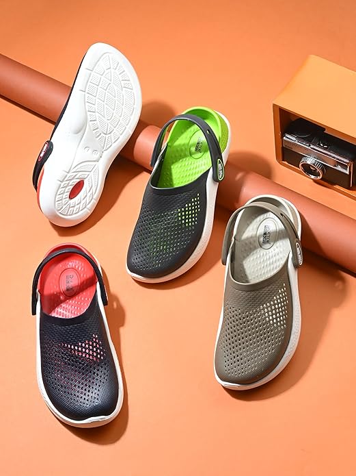 Men EVA Clogs with Adjustable Back Strap | Lightweight Cushioned Footbed | Anti-Slip Sole | Everyday Wear Indoor & Outdoor Sandals for Men